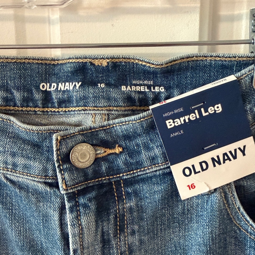 Old Navy Women's High Rise Barrel Leg Ankle Jeans Size 16 NEW - Picture 4 of 8